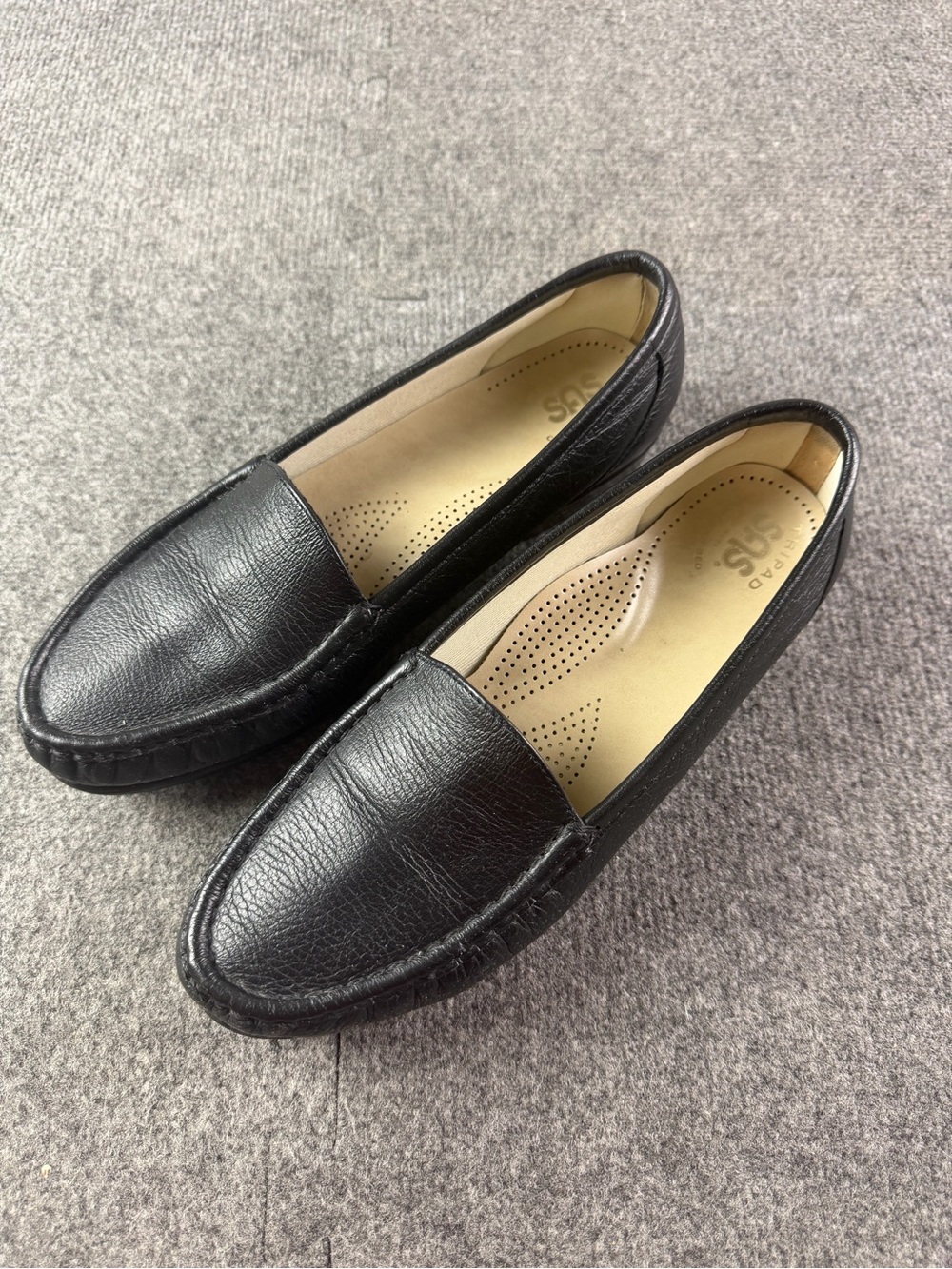 SAS San Antonio Shoes Tripad Made In USA Comfort Flat Ves Womens Size 10M Black